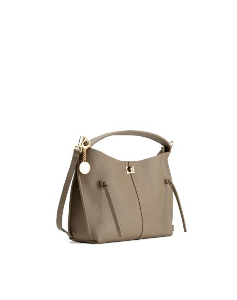 Sac à main en cuir Callie taupe - 37x21x10cm