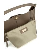 Sac à main en cuir Callie taupe - 37x21x10cm