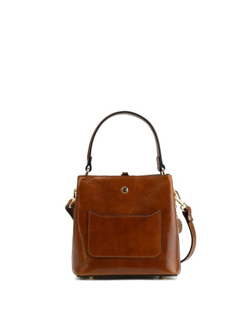 Sac à main en cuir Myra cognac - 19x19x12cm