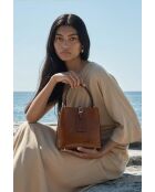 Sac à main en cuir Myra cognac - 19x19x12cm