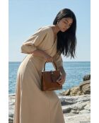 Sac à main en cuir Myra cognac - 19x19x12cm