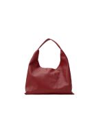 Azia bordeauxrode leren schoudertas - 42x43x14cm