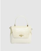 Borsa in pelle Yasmin bianco sporco - 22x19.5x10cm