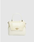 Borsa in pelle Yasmin bianco sporco - 22x19.5x10cm