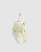 Borsa in pelle Yasmin bianco sporco - 22x19.5x10cm