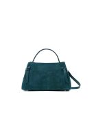 Sac à main en cuir Ada bleu canard - 25x19x10,5cm