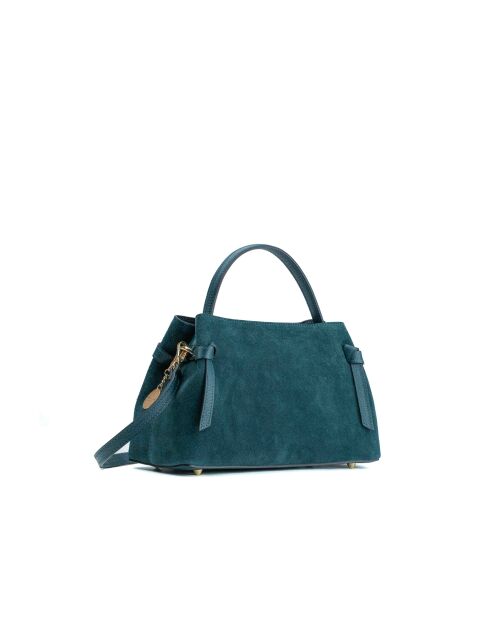 Sac à main en cuir Ada bleu canard - 25x19x10,5cm