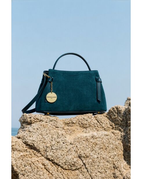 Sac à main en cuir Ada bleu canard - 25x19x10,5cm