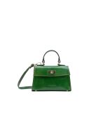 Sac à main en cuir Malia vert - 18x14x7,5cm