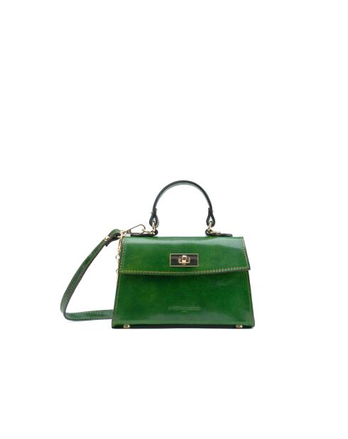 Sac à main en cuir Malia vert - 18x14x7,5cm