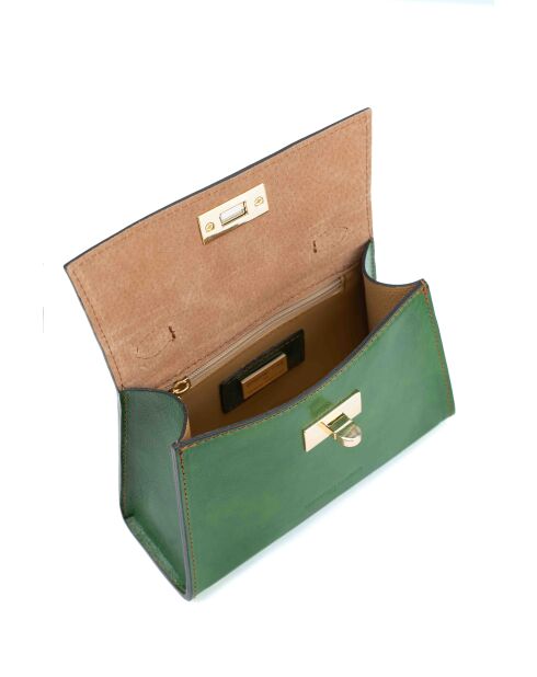 Sac à main en cuir Malia vert - 18x14x7,5cm