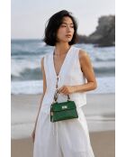 Sac à main en cuir Malia vert - 18x14x7,5cm