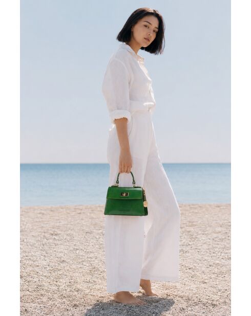 Sac à main en cuir Malia vert - 18x14x7,5cm