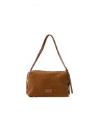 Sac à bandoulière en cuir Yrah camel - 34x18x12cm