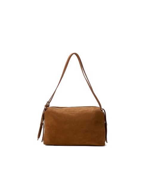 Sac à bandoulière en cuir Yrah camel - 34x18x12cm