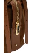 Sac à bandoulière en cuir Yrah camel - 34x18x12cm