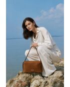 Sac à bandoulière en cuir Yrah camel - 34x18x12cm
