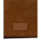 Sac à bandoulière en cuir Yrah camel - 34x18x12cm