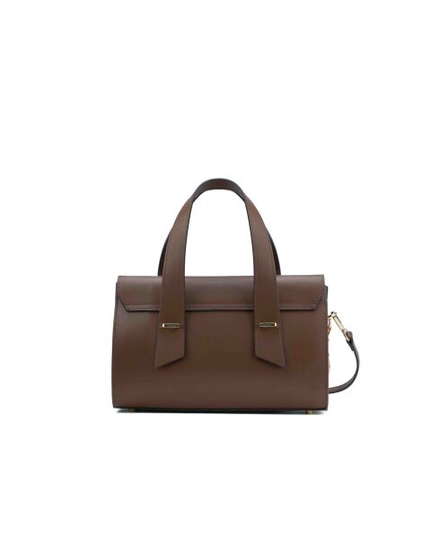 Sac à main en cuir Candace marron - 29x21x9,5cm
