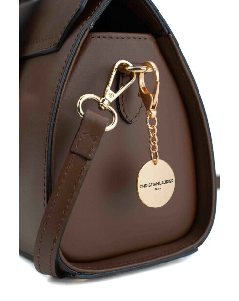 Sac à main en cuir Candace marron - 29x21x9,5cm
