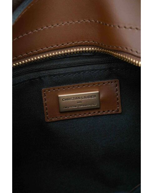 Sac à main en cuir Candace marron - 29x21x9,5cm