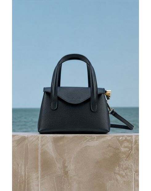 Sac à main en cuir Jacie noir - 21, 5x18x11cm