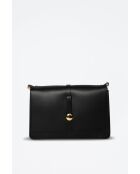 Louna zwarte leren schoudertas - 27x17x8CM