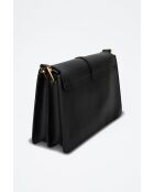 Louna zwarte leren schoudertas - 27x17x8CM