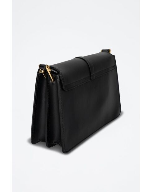 Sac à bandoulière en cuir Louna noir - 27X17X8cm