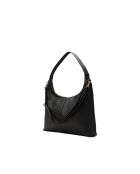 Aliz zwarte leren schoudertas - 43x25x10cm