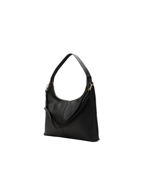 Sac porte épaule en cuir Aliz noir - 43x25x10cm