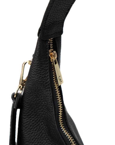 Sac porte épaule en cuir Aliz noir - 43x25x10cm
