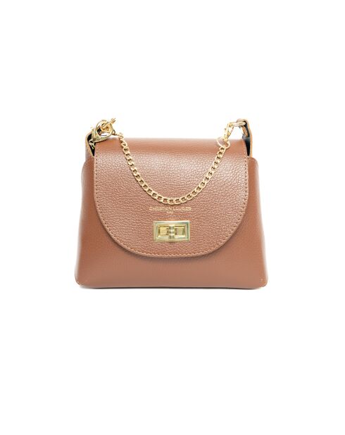 Sac à bandoulière en cuir Zia marron - 21x18x7,5cm