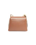Zia Braune Schultertasche aus Leder - 21x18x7,5cm