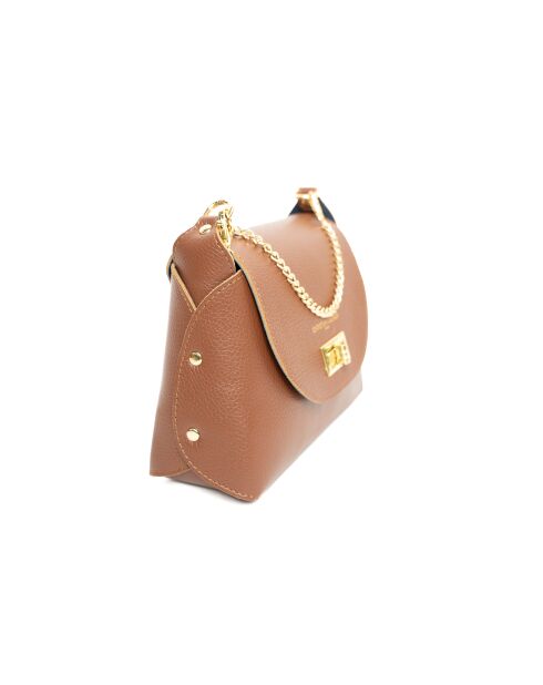 Sac à bandoulière en cuir Zia marron - 21x18x7,5cm