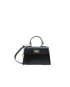 Sac à main en cuir Malia noir - 18x14x7,5cm