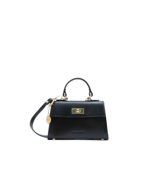 Sac à main en cuir Malia noir - 18x14x7,5cm