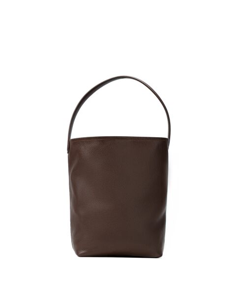 Sac porte épaule en cuir Dunya moka - 26x36x16cm