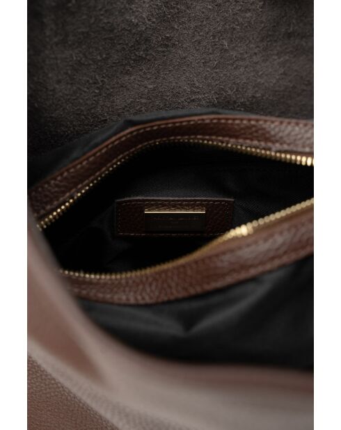 Sac porte épaule en cuir Dunya moka - 26x36x16cm