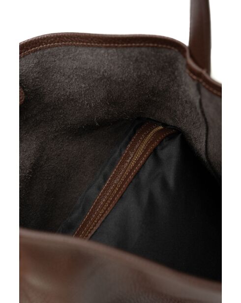 Sac porte épaule en cuir Dunya moka - 26x36x16cm