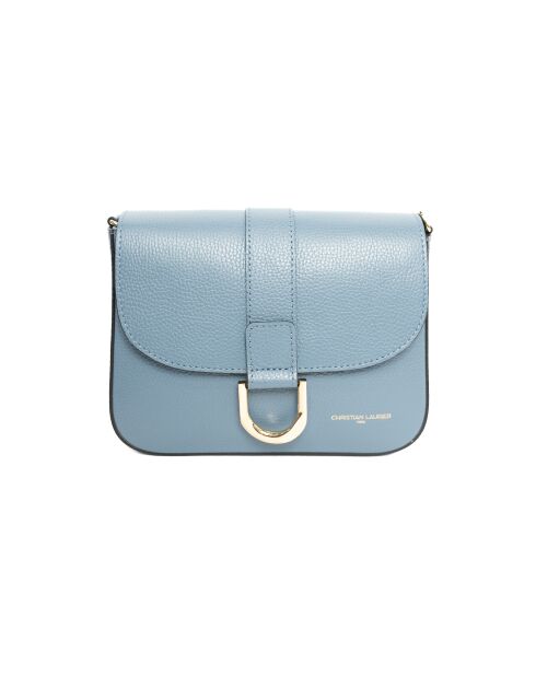 Sac à bandoulière en cuir Nael bleu ciel - 23,5x17x8cm