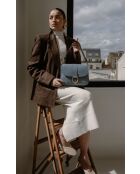 Borsa a tracolla in pelle Nael celeste - 23,5x17x8cm