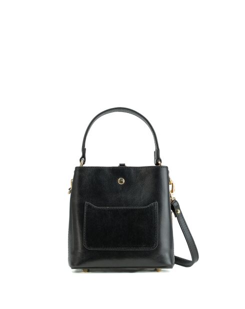 Sac à main en cuir Myra noir - 19x19x12cm