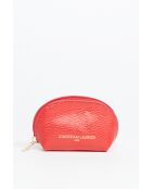 Porte monnaie en cuir Nika Croco rouge - 11x6x3cm