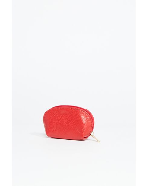 Porte monnaie en cuir Nika Croco rouge - 11x6x3cm