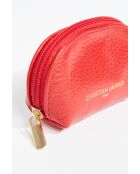 Porte monnaie en cuir Nika Croco rouge - 11x6x3cm