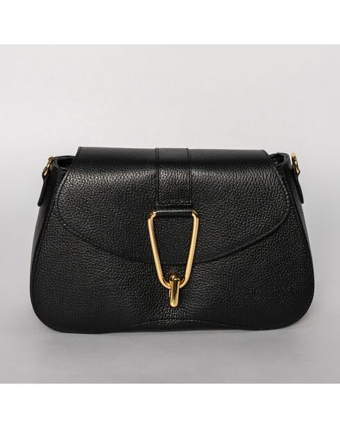 Leorad Schultertasche aus schwarzem Leder - 20x15x6cm