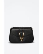 Leorad Schultertasche aus schwarzem Leder - 20x15x6cm