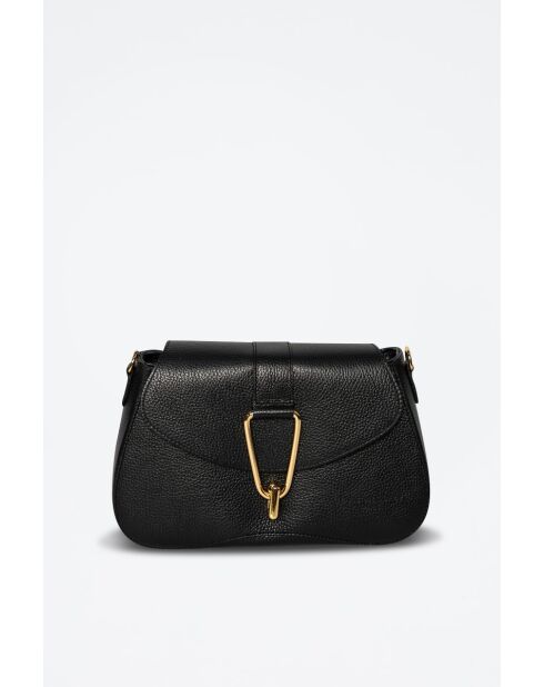 Leorad Schultertasche aus schwarzem Leder - 20x15x6cm