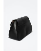 Leorad Schultertasche aus schwarzem Leder - 20x15x6cm
